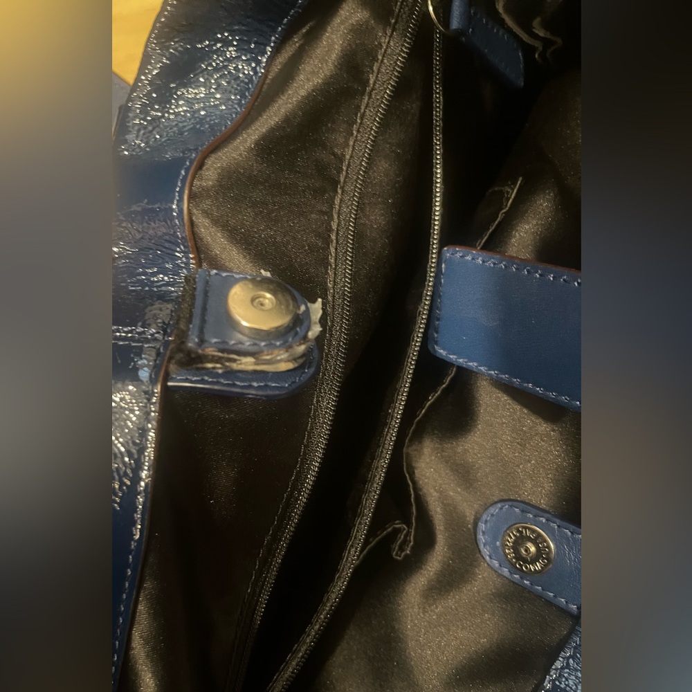 Coach Patent Leather Ashley Carryall in Cobalt Blue - Picture 9 of 12